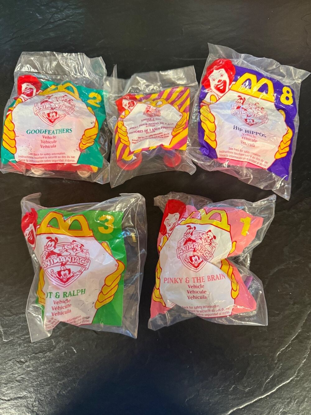 SEALED McDonald's Toys Animaniacs-Pinky & the Brain, Hippos, Goodfeathers, etc